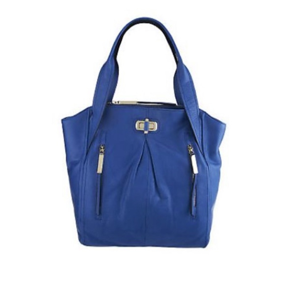 B Makowsky genuine leather handbag, Ocean (denim blue), NWT